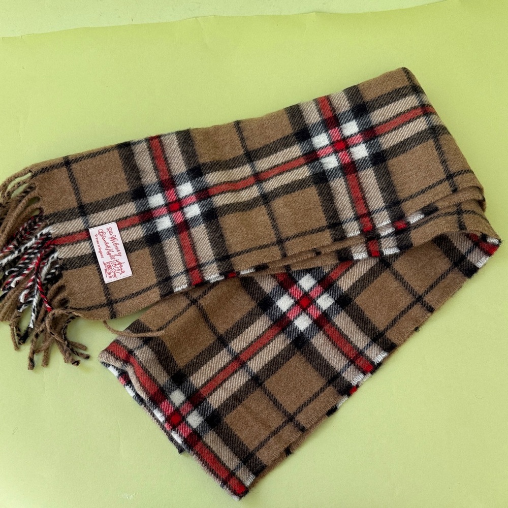 The Whitney Blanket Hall Vintage Multicolored Plaid Wool Scarf